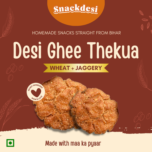 Snacksdesi Desi Ghee Thekua – Wheat-Based, Sweetened with Jaggery